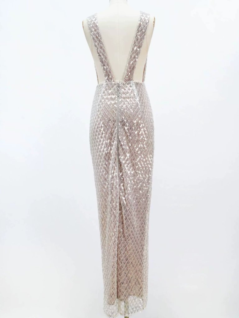 Bronx And Banco Liora Maxi Dress Gown Silver — image 7 of 8